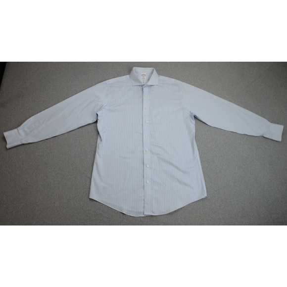 Brooks Brothers Shirt Mens 16.5 - 36/ 37 Stripped Slim Fit Non Iron 100% Cotton - Picture 2 of 6